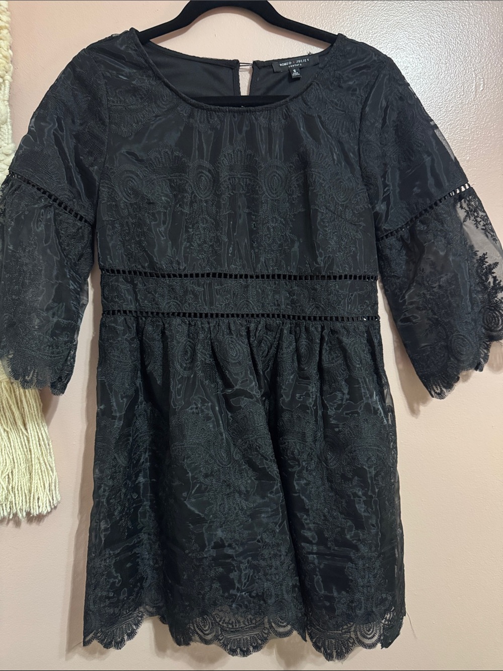Romeo & Juliet Couture Black Lace Overlay Dress